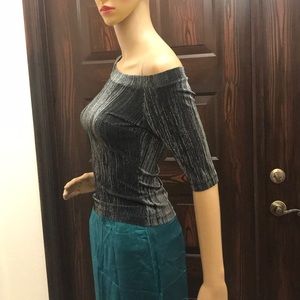 Silver off the shoulder top